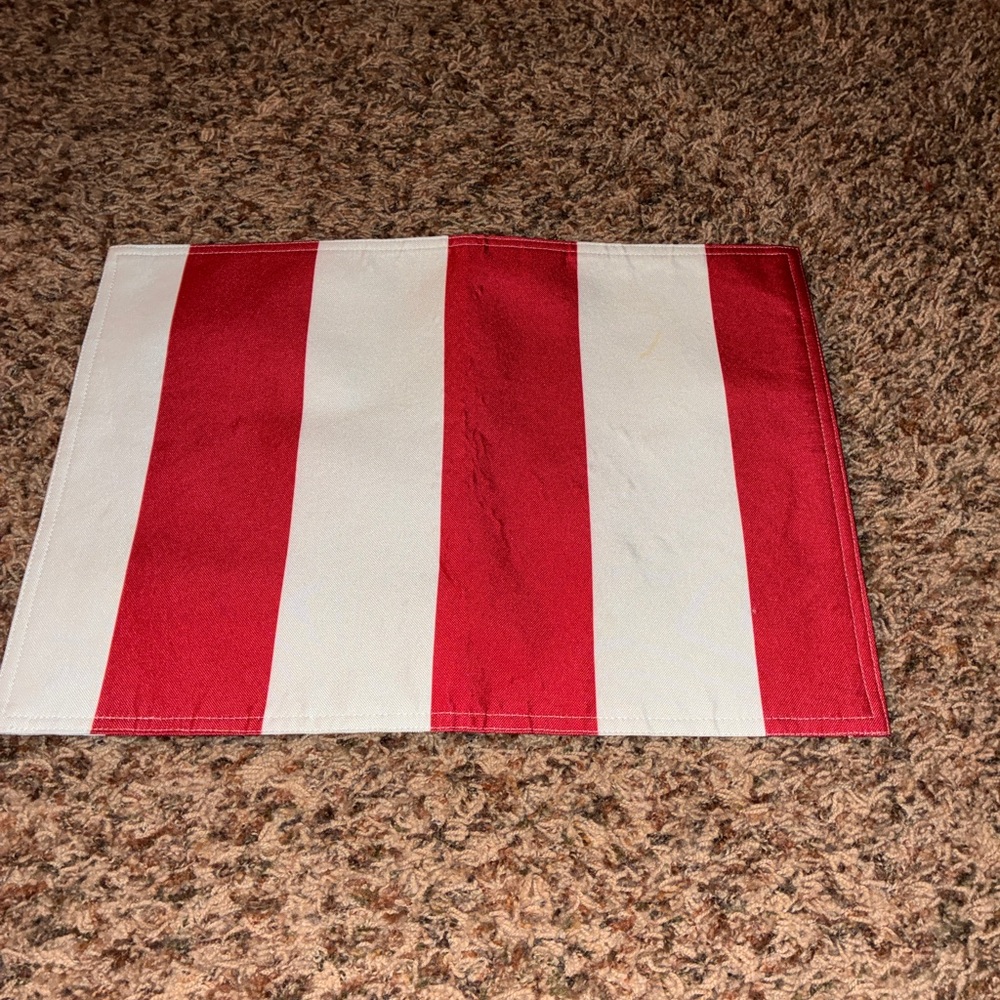 Red and White Striped Placemats.  Set of 4.